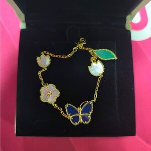 Van Cleef Arpels Blue Butterfly Clover Bracelet